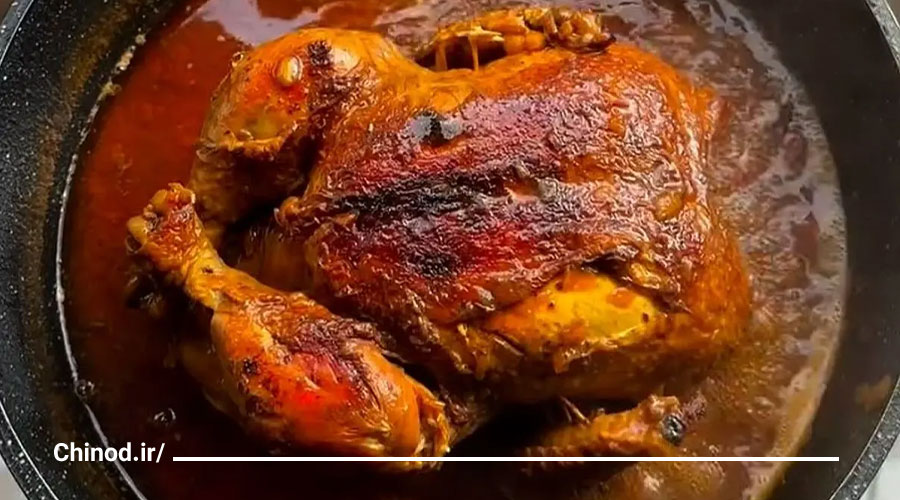 طرز تهیه مرغ شکم پر در قابلمه